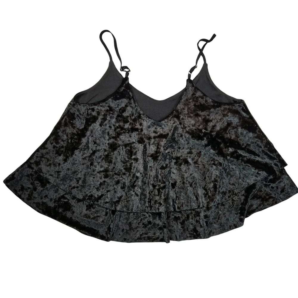 Madison & Berkeley Crushed Velvet Swing Cami SMALL Party Glam Goth‎ Festival Top - Picture 2 of 6